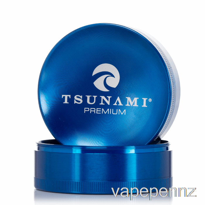 Tsunami 2.95inch 4-Piece Sunken Top Grinder Blue (75mm) VAPE NZ